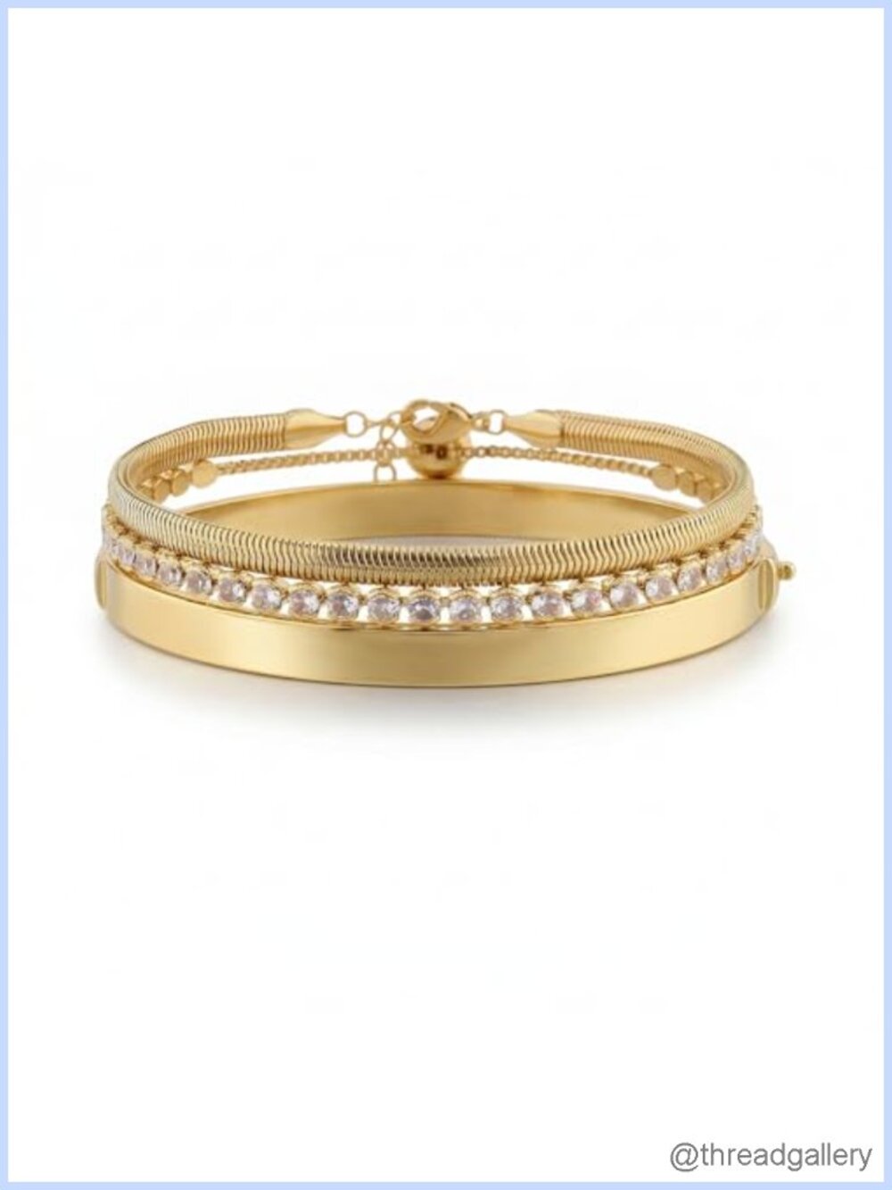 Waterproof Bangle CZ Bracelet Set for Women Trendy Stackable